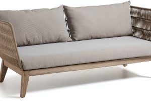 Belleny, Udendørs 3-personers sofa by LaForma (H: 70 cm. B: 176 cm. L: 80 cm., Beige/natur/grå)